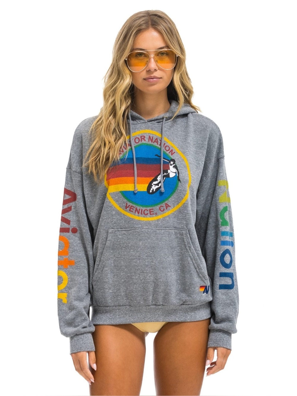 NWT - Aviator Nation - UNISEX Venice, Ca - Pullover Relaxed Hoodie - Heather